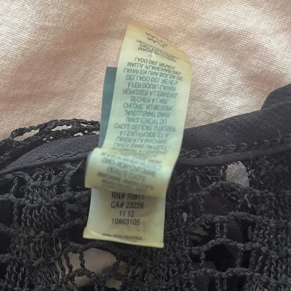 Victoria's Secret | Black Fishnet Racerback Swim Cover Top | M | 2010s